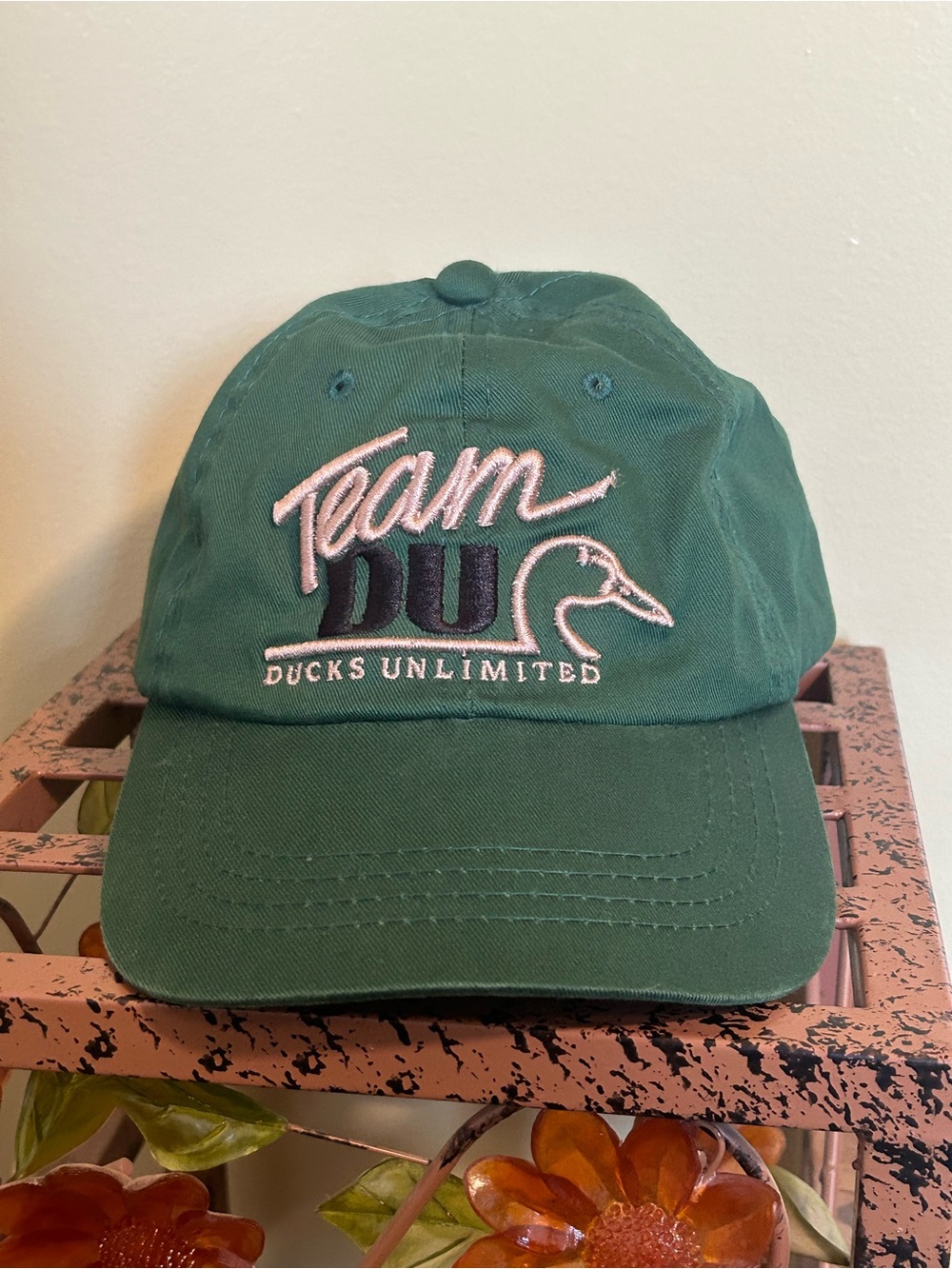 Vintage Team DU Ducks Unlimited Volunteer Hat Green Dorfman-Pacific Strapback